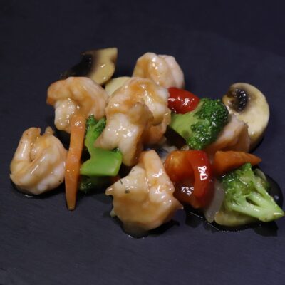63. Gambas con verduras